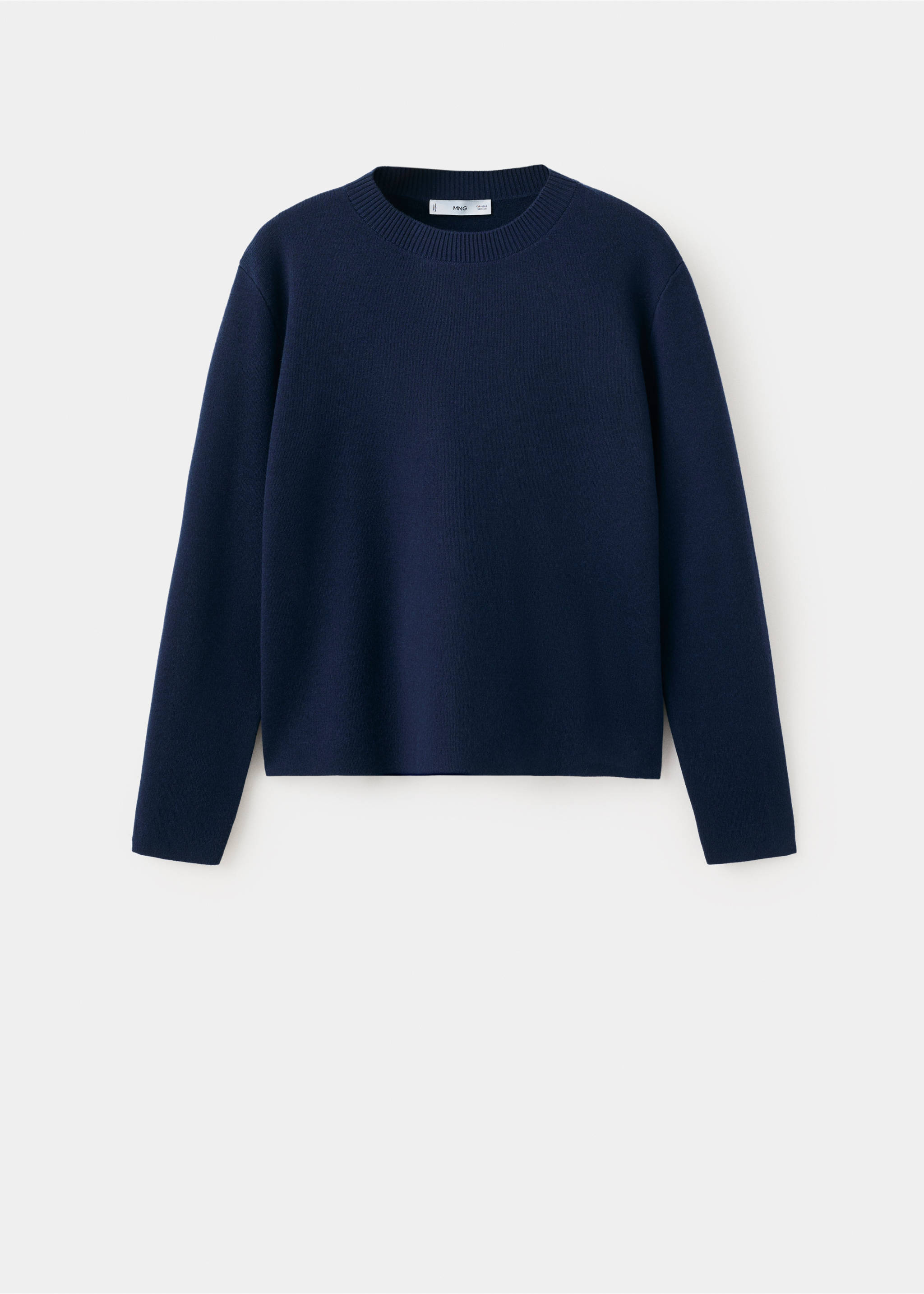 Round-neck knitted sweater - Article without model, Dark Navy. Ref: 27024091-00.
