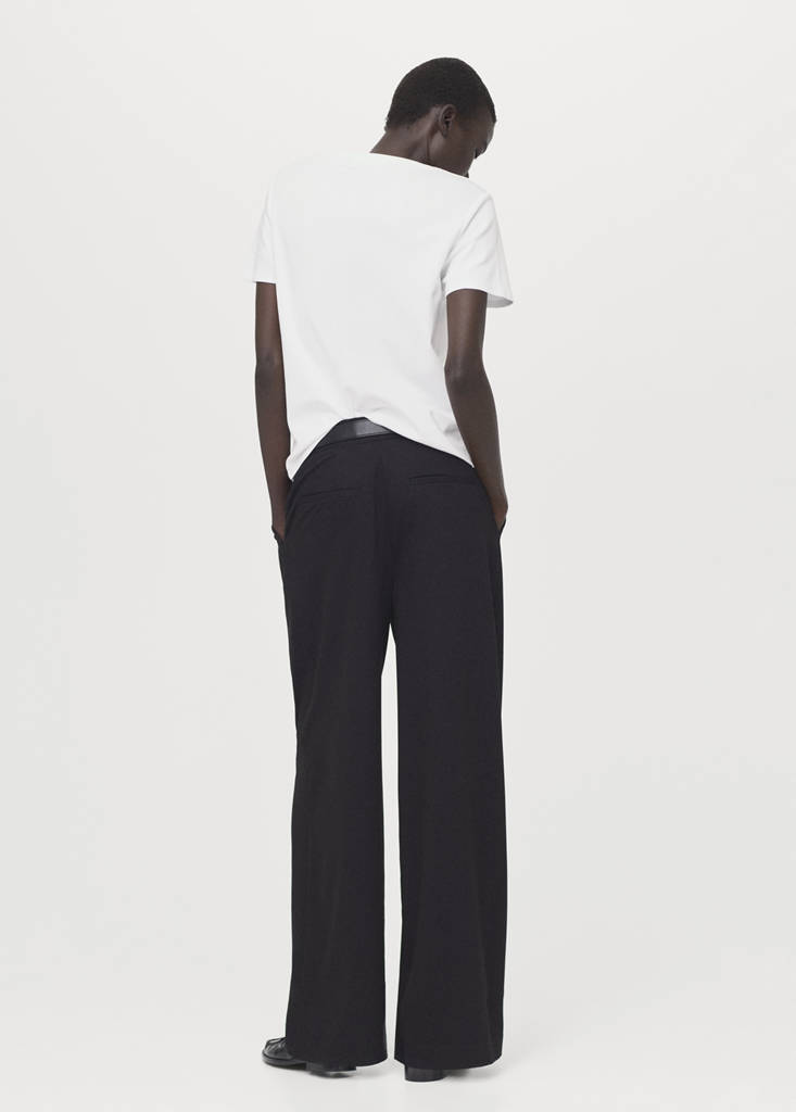 V-neck cotton T-shirt — White
