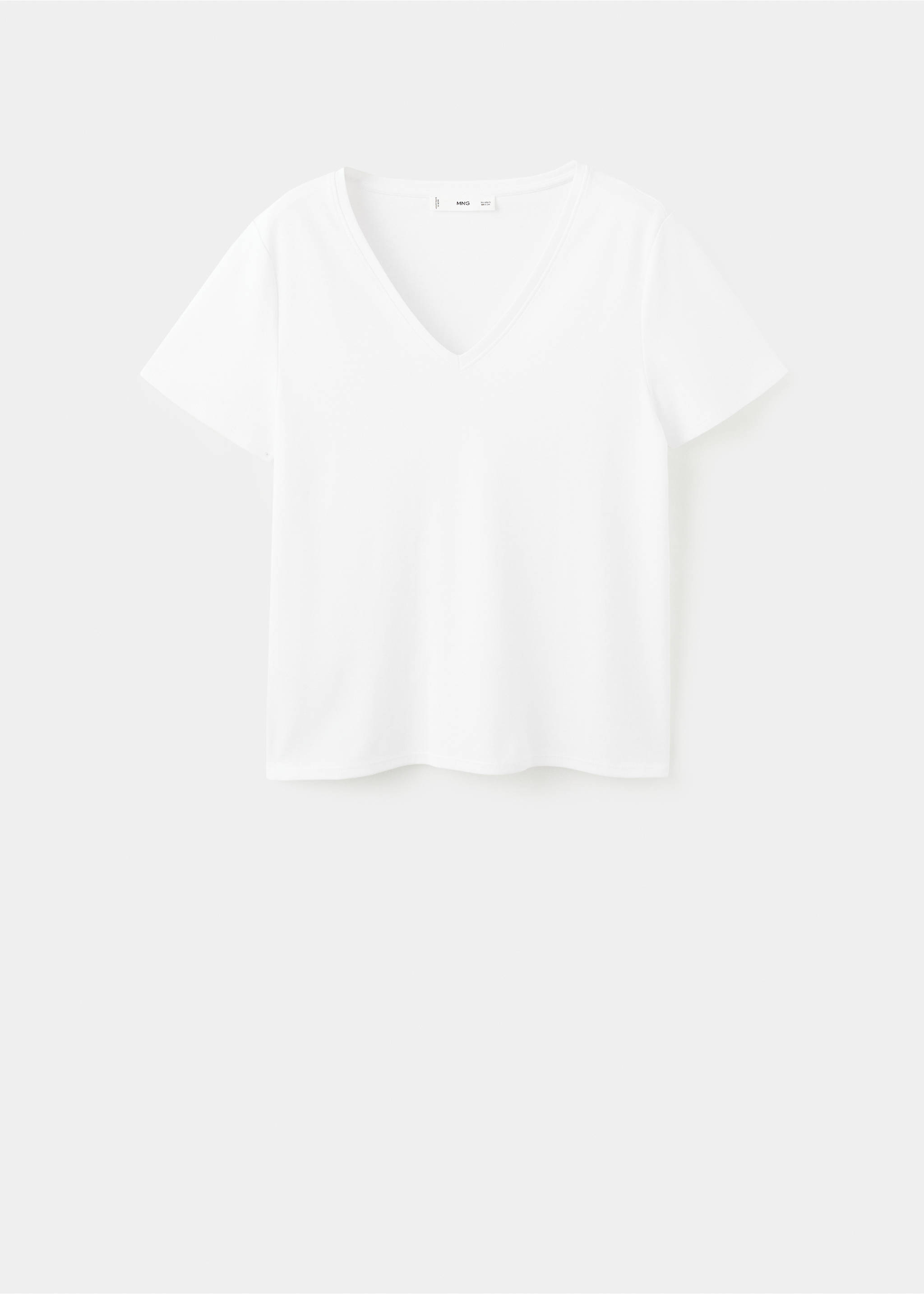 T-shirt coton col en V - Article sans modèle, Blanc. Ref: 27024092-00.