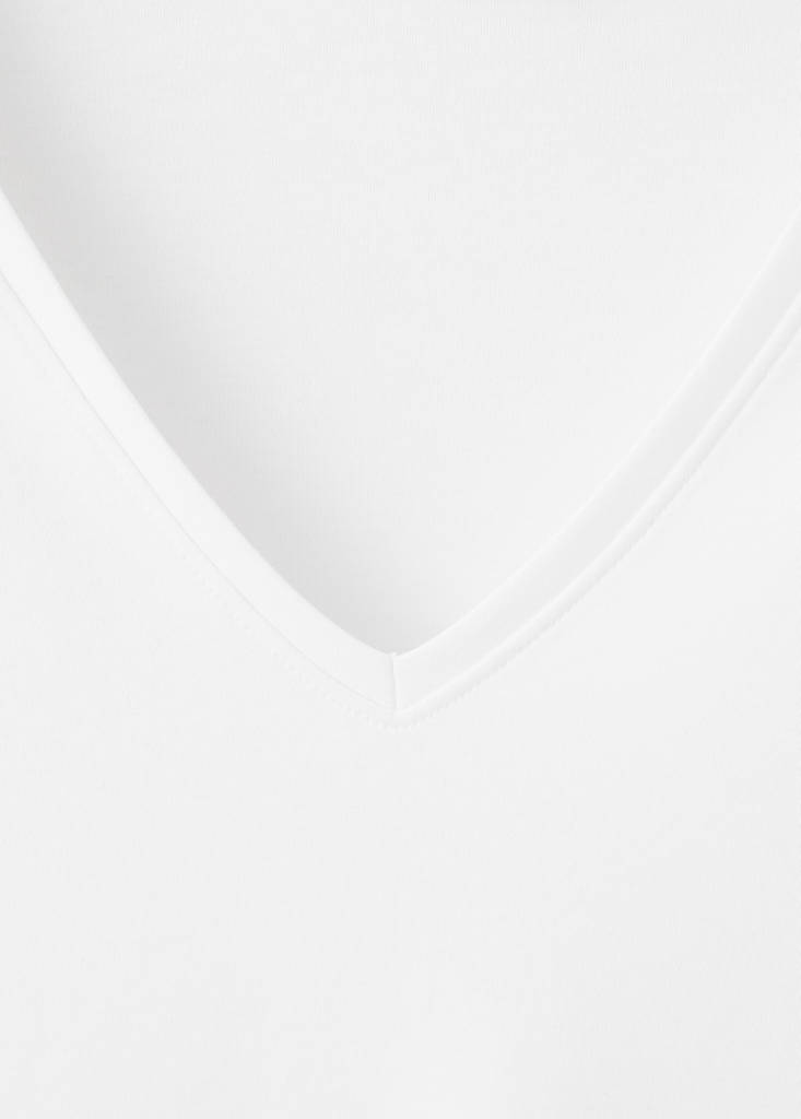 V-neck cotton T-shirt — White