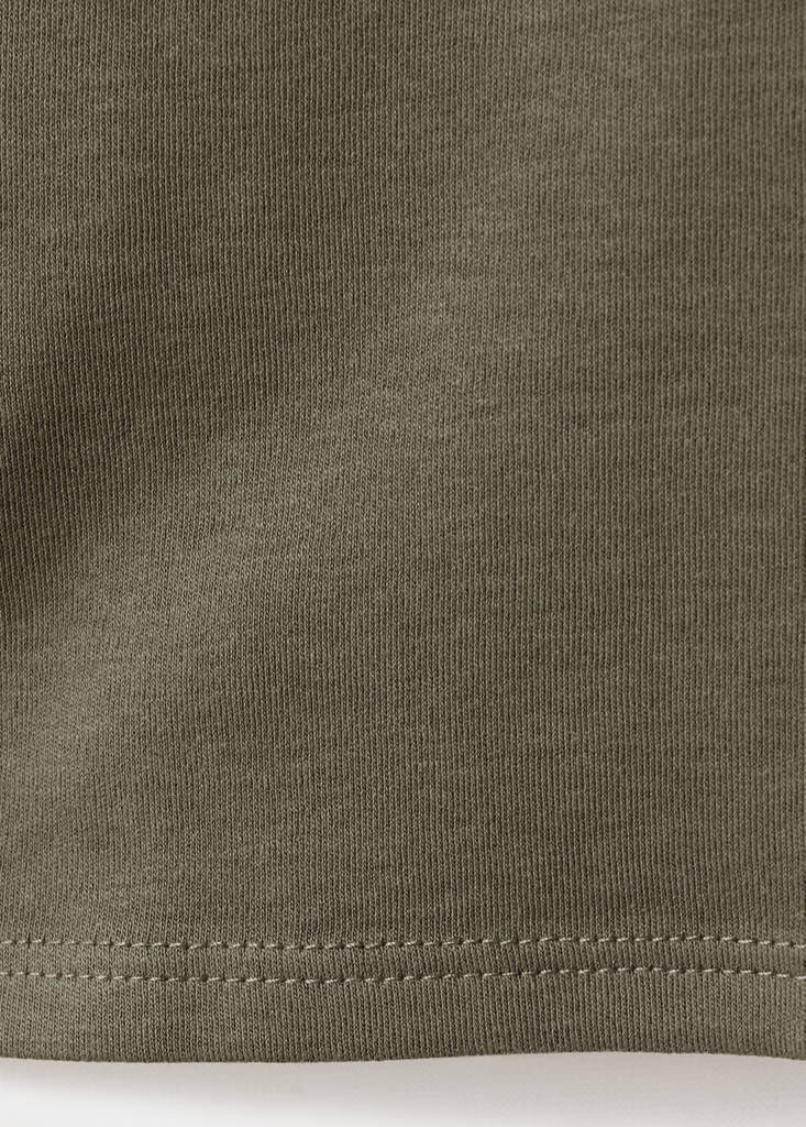 V-neck cotton T-shirt — Khaki