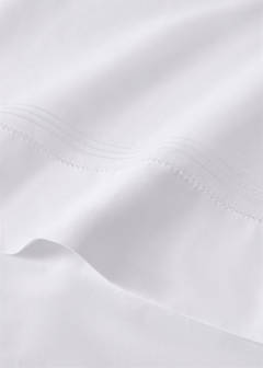 Top sheet in percale cotton with hemstitch for a 90cm bed — White 1