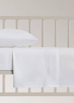 Top sheet in percale cotton with hemstitch for a 90cm bed — White 3