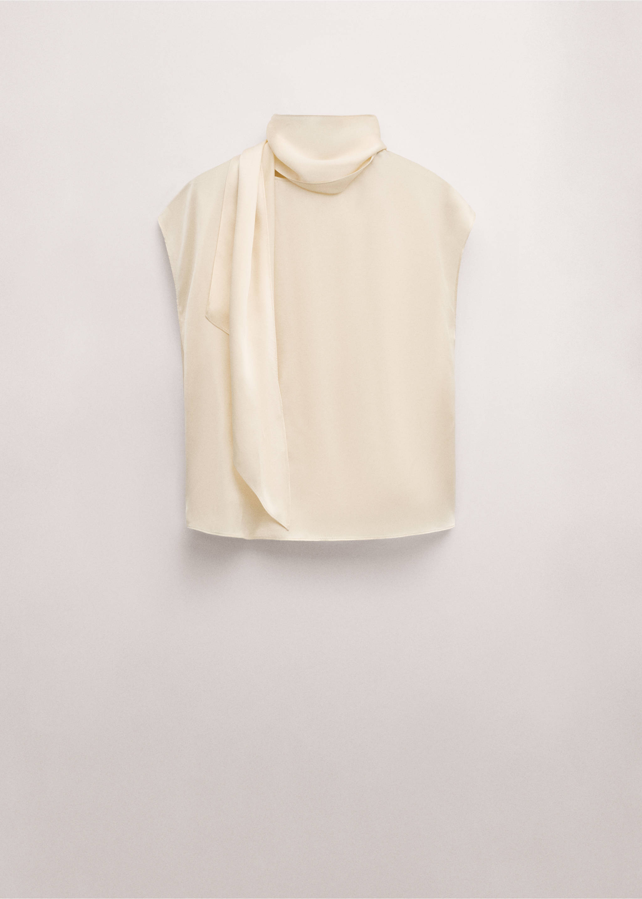 100% silk blouse with foulard collar - Article without model, Ecru. Ref: 27024097-00.