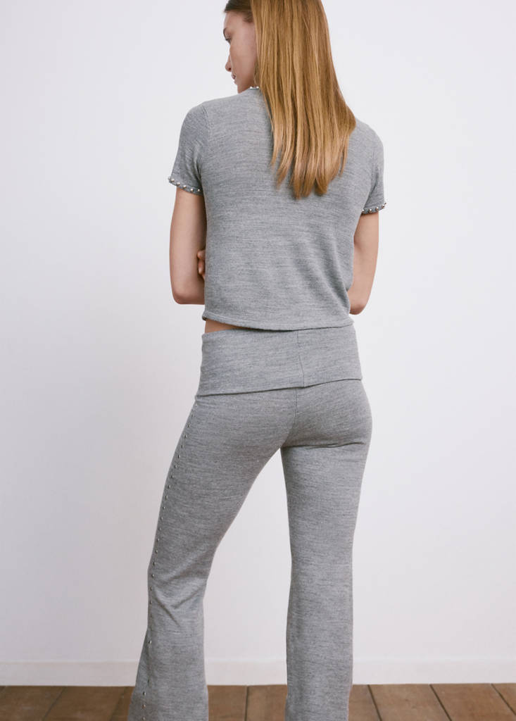 Studded knitted sweater — Medium Heather Grey