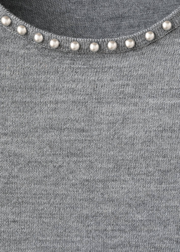 Studded knitted sweater — Medium Heather Grey