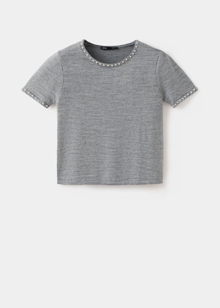 Studded knitted sweater — Medium Heather Grey