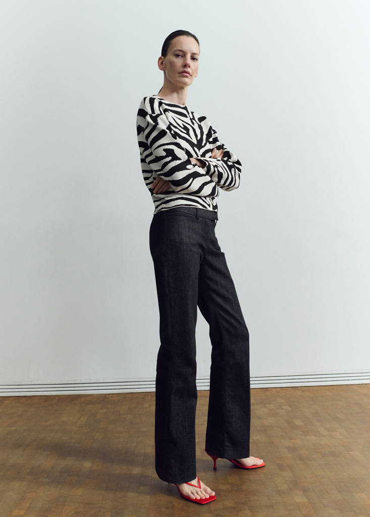 Zebra print knitted jumper — Black