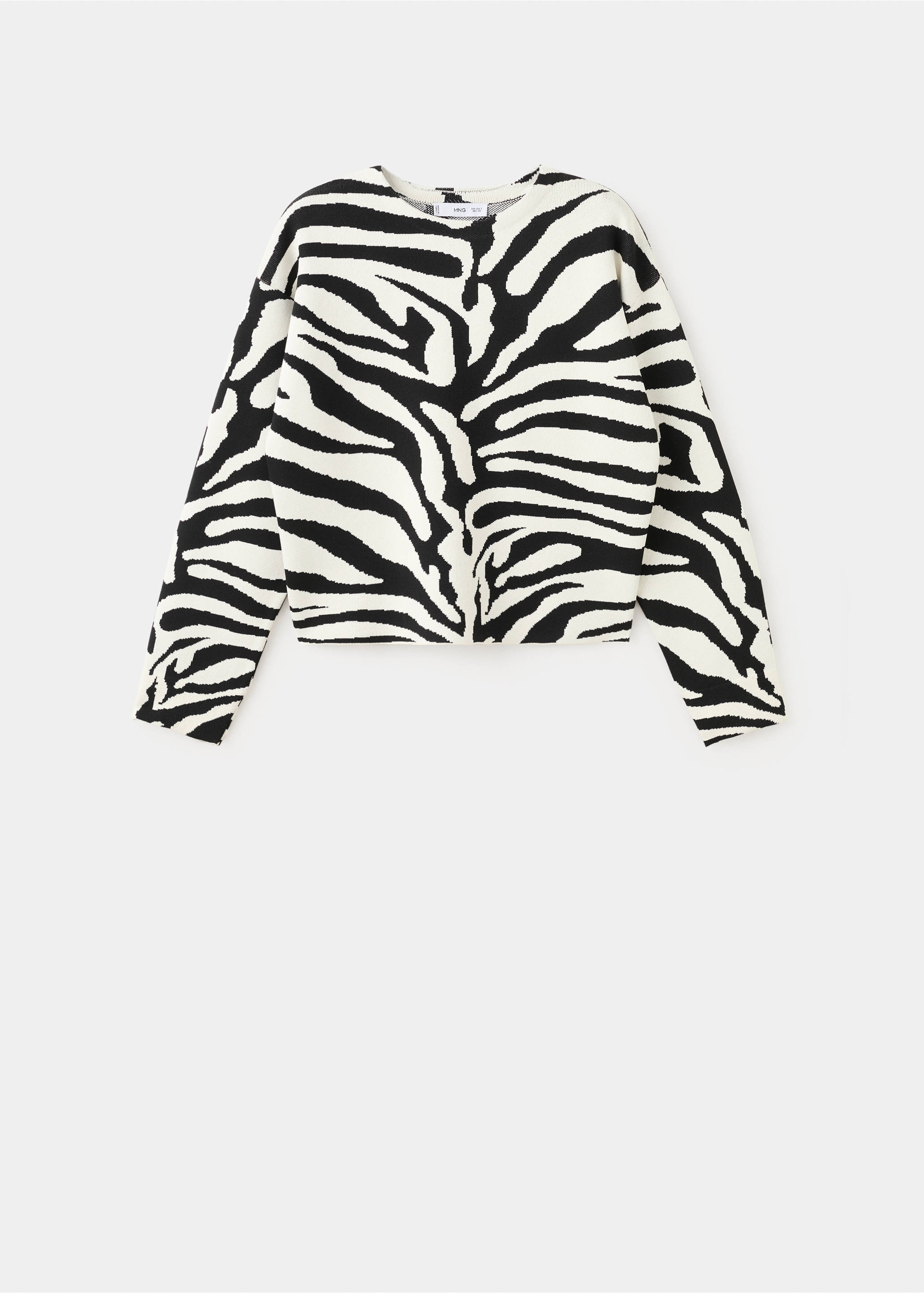 Zebra print knitted jumper - Article without model, Black. Ref: 27024099-00.