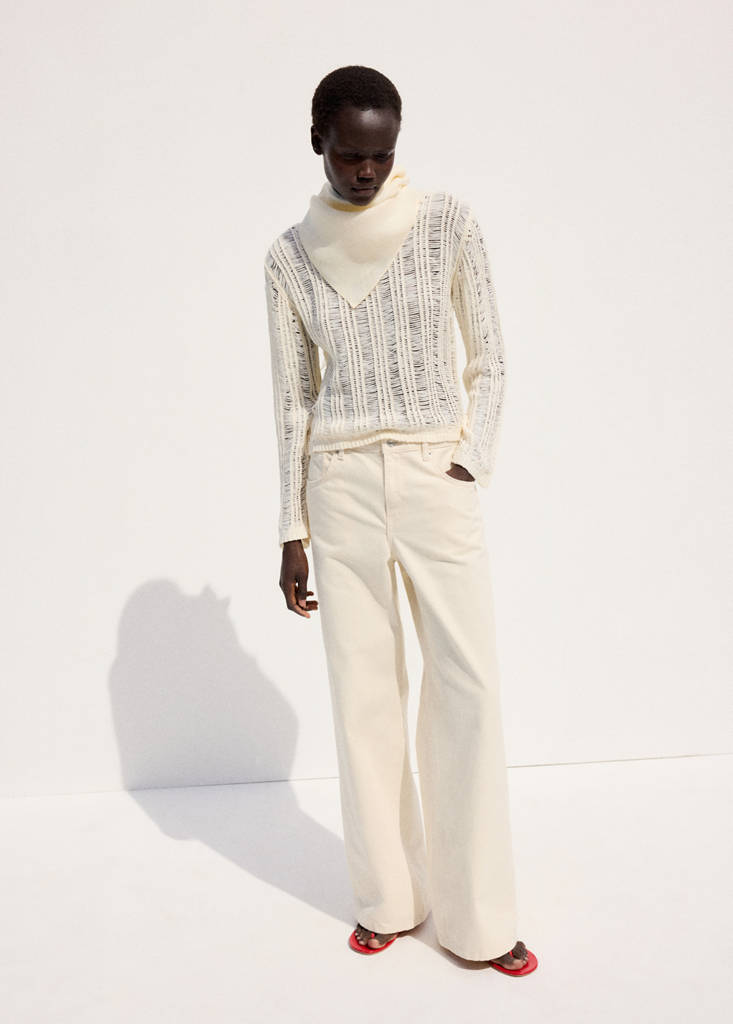 Mango Mid-rise Straight Jeans In White