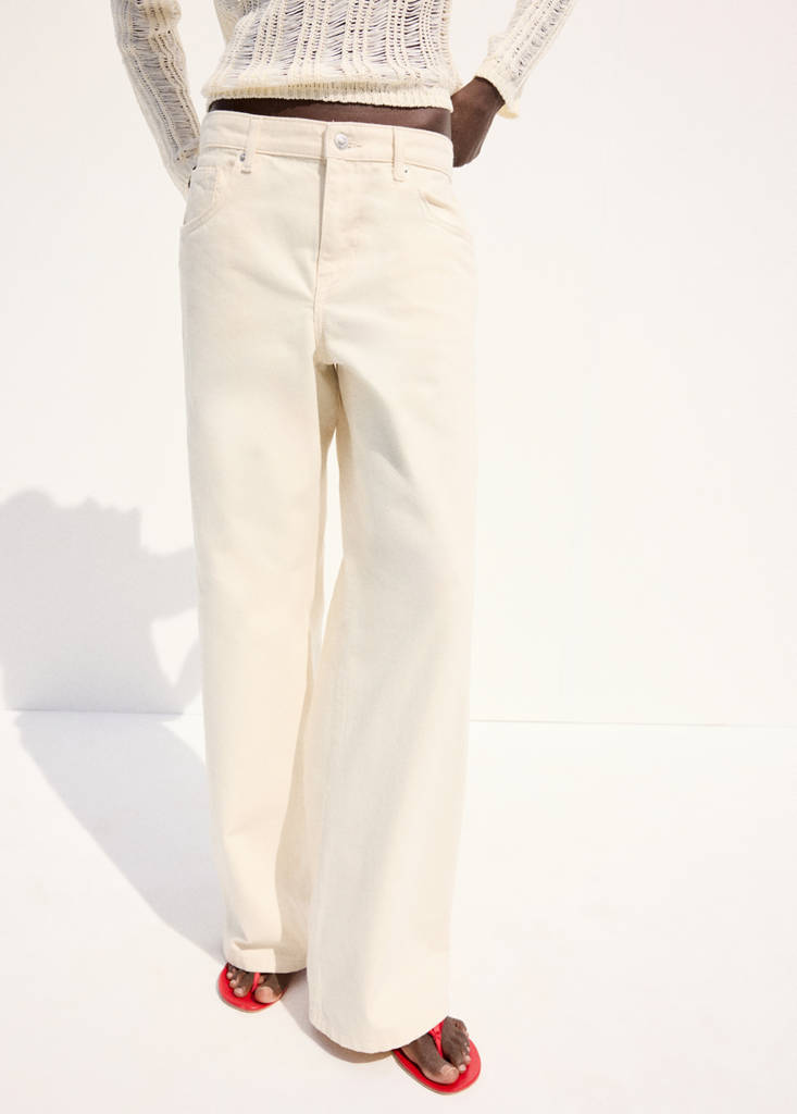 Mid-rise straight jeans — Vanilla