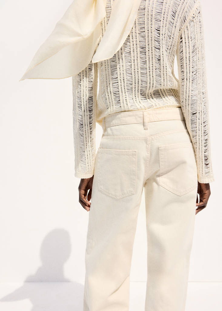 Mid-rise straight jeans — Vanilla