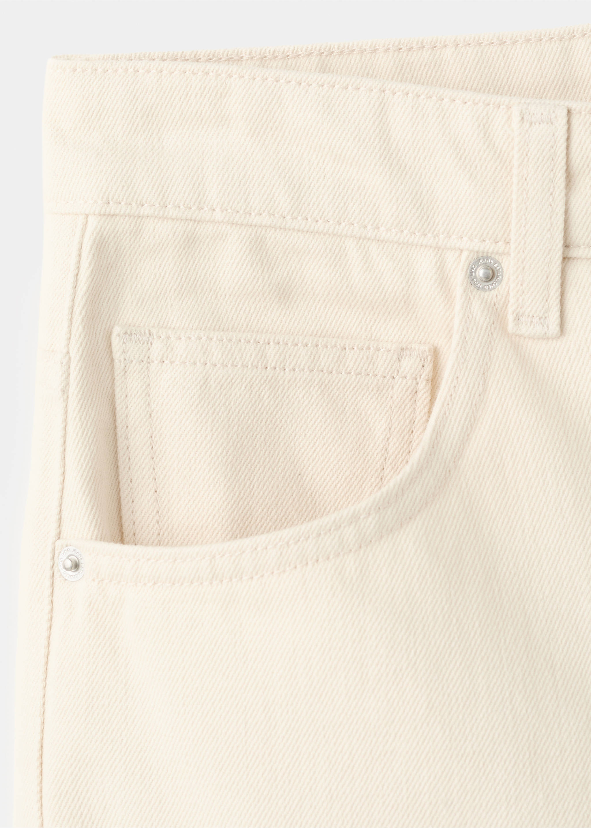 Mid-rise straight jeans - Details of the article 8, Vanilla. Ref: 27024100-00.