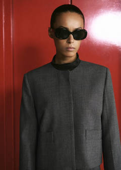 Crop suit blazer — Grey 1