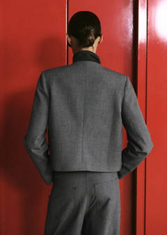 Crop suit blazer — Grey 3