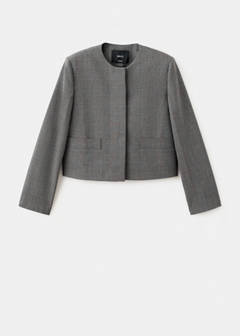 Crop suit blazer — Grey 4