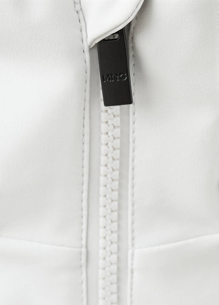Water-repellent bomber jacket with detachable hood — Ice Grey