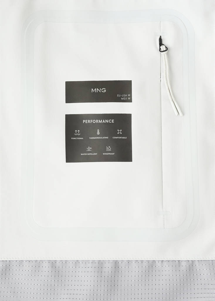 Water-repellent bomber jacket with detachable hood — Ice Grey