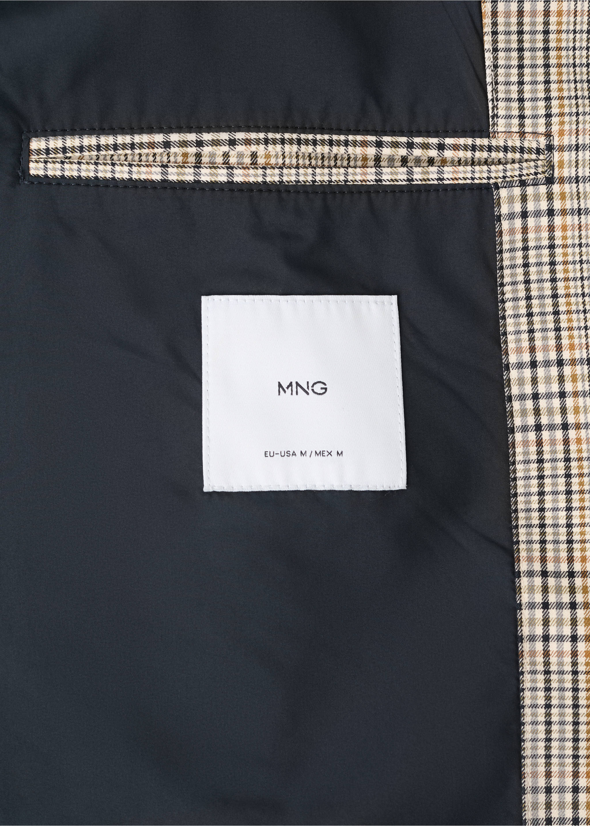 Chaqueta Príncipe de Gales cuello chimenea - Detalle del artículo 0, Gris. Ref: 27024410-00.