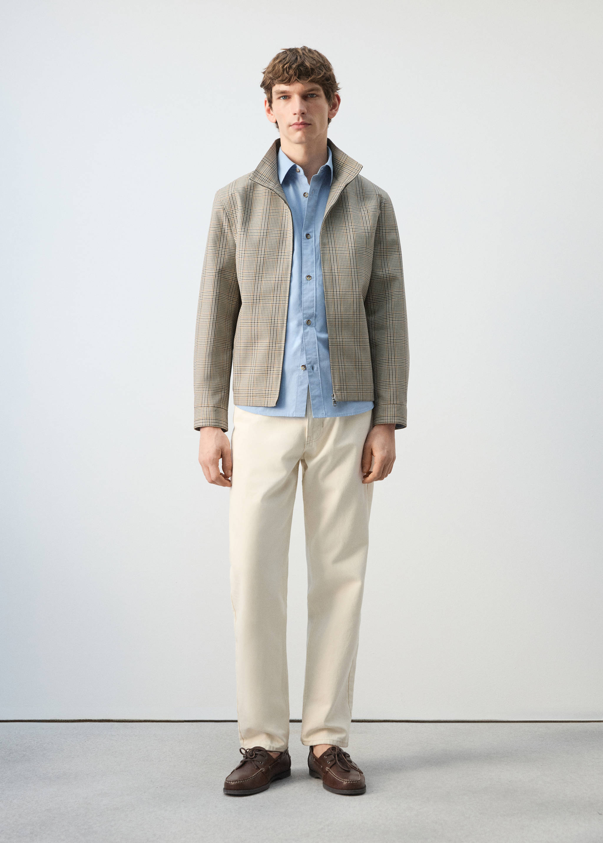 Veste prince-de-galles à col cheminée - Plan général