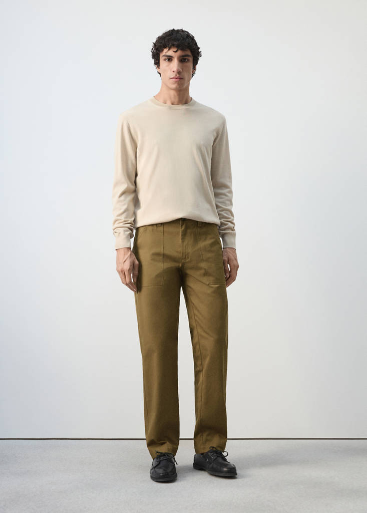 Relaxed fit trousers with patch pockets — Ochre