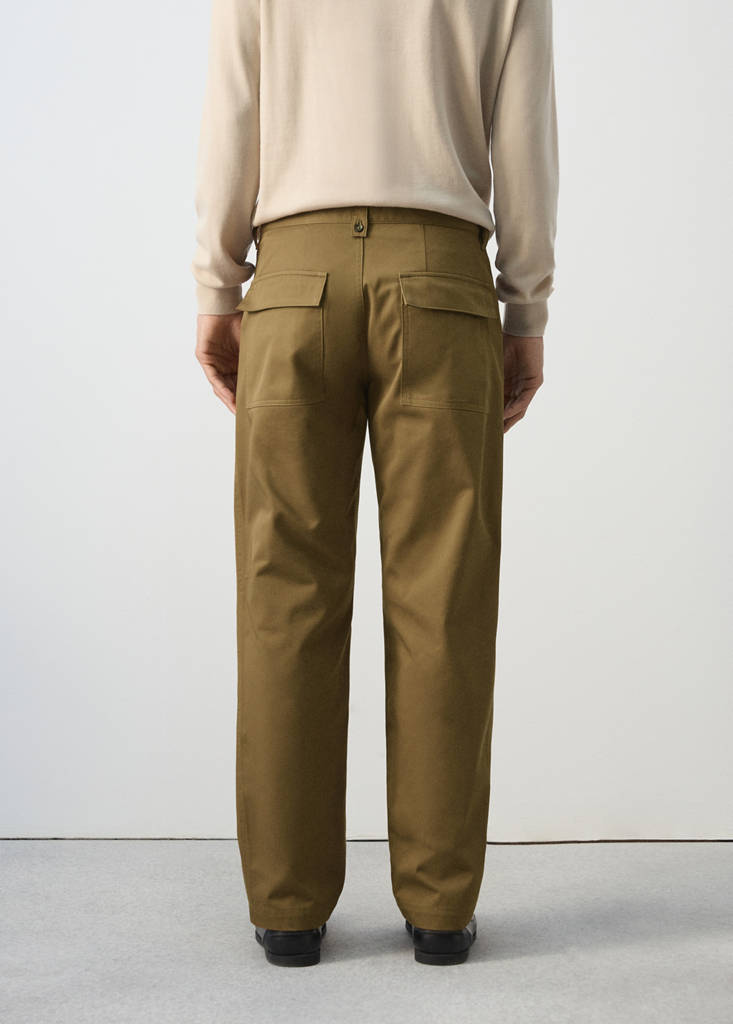 Relaxed fit trousers with patch pockets — Ochre