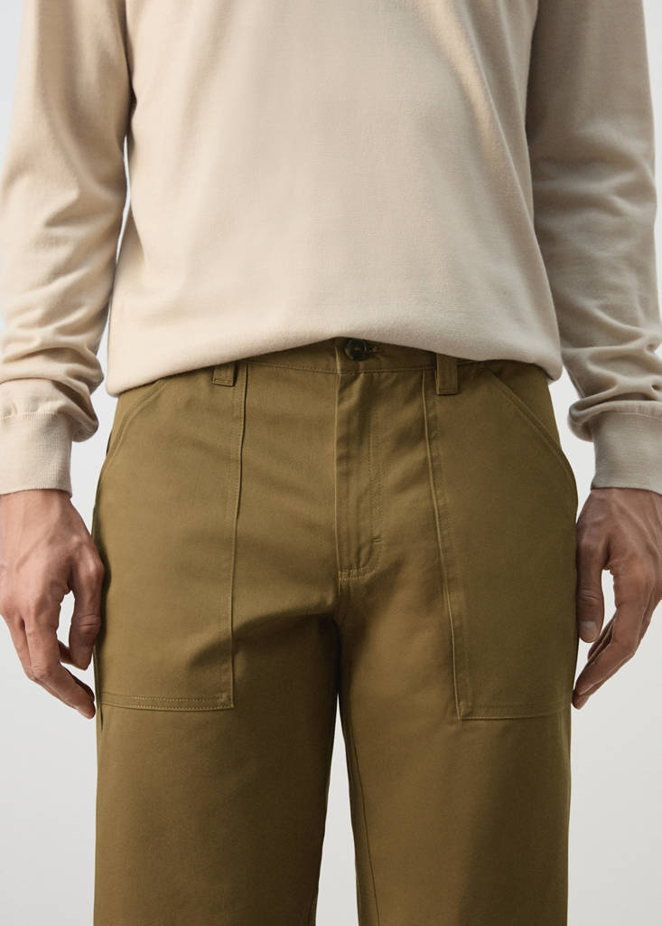 Relaxed fit trousers with patch pockets — Ochre