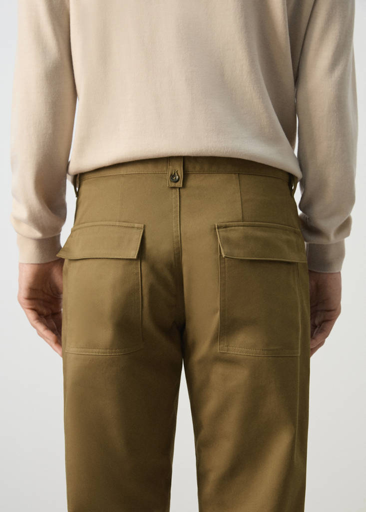 Relaxed fit trousers with patch pockets — Ochre