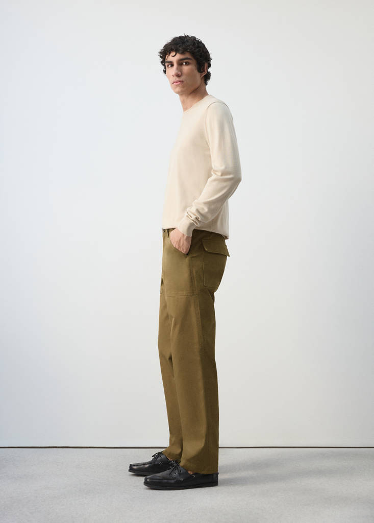 Relaxed fit trousers with patch pockets — Ochre