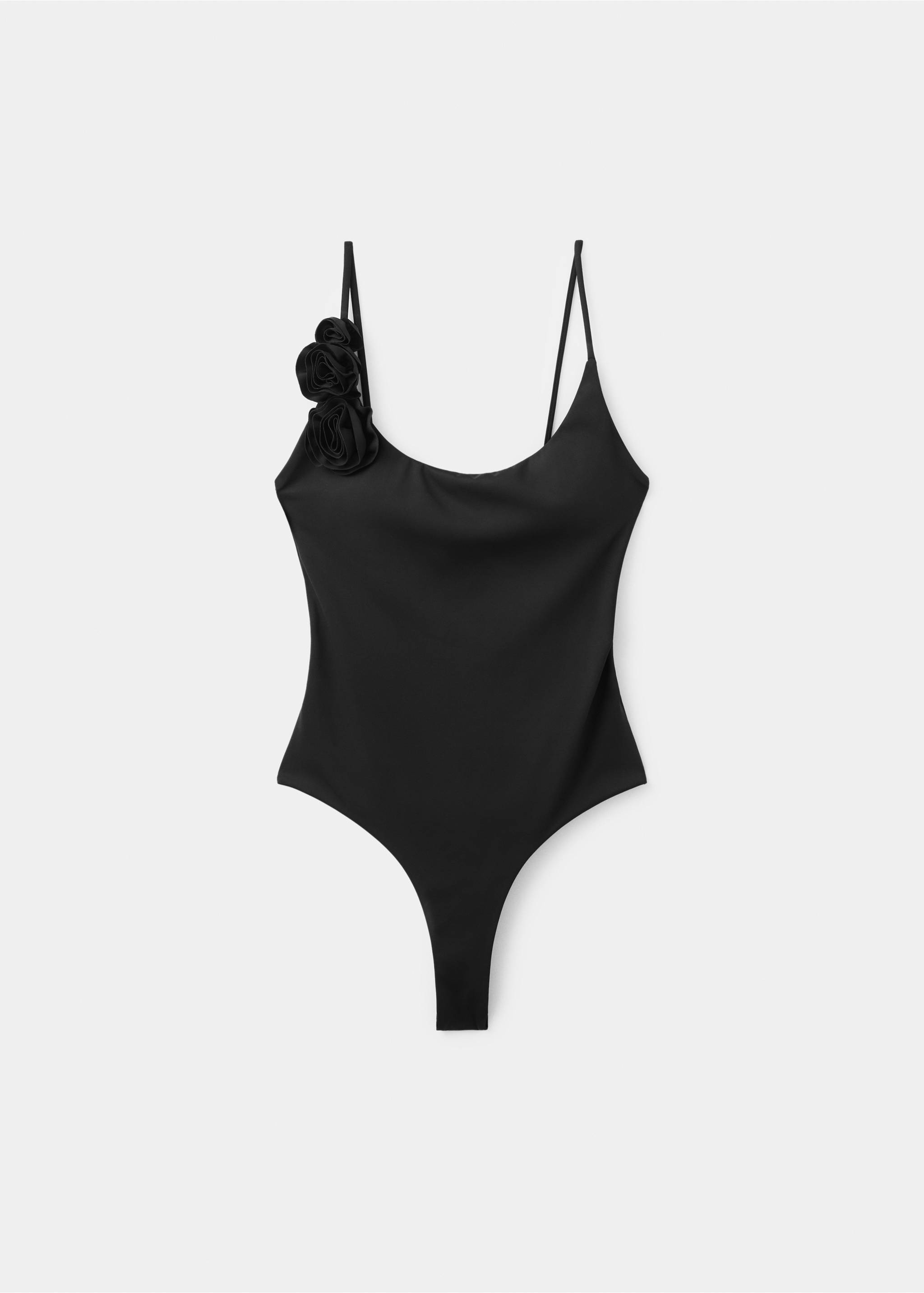 Floral strap swimsuit - Article without model, Black. Ref: 27024413-00.
