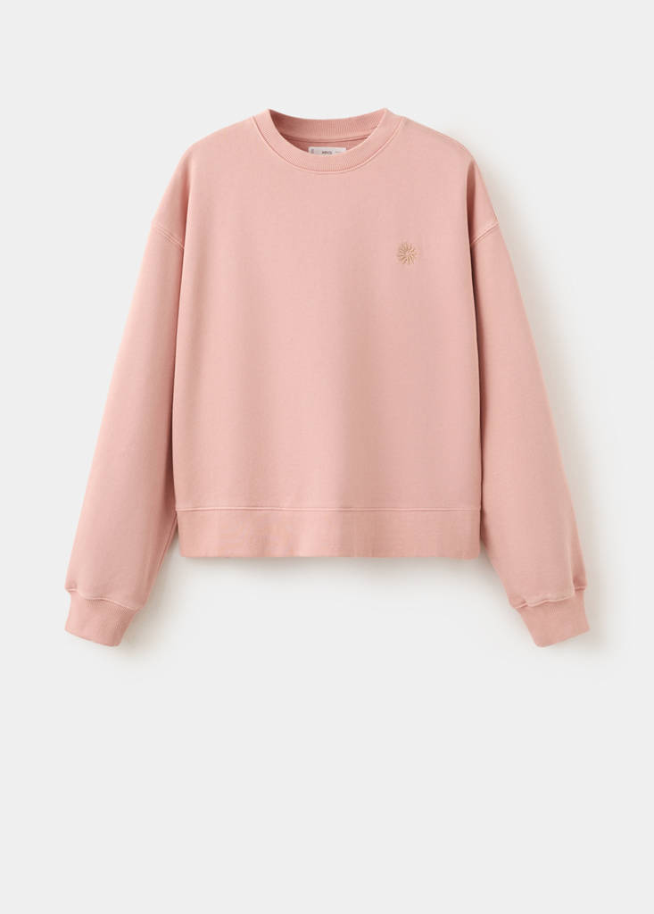 Printed cotton sweatshirt — Peach