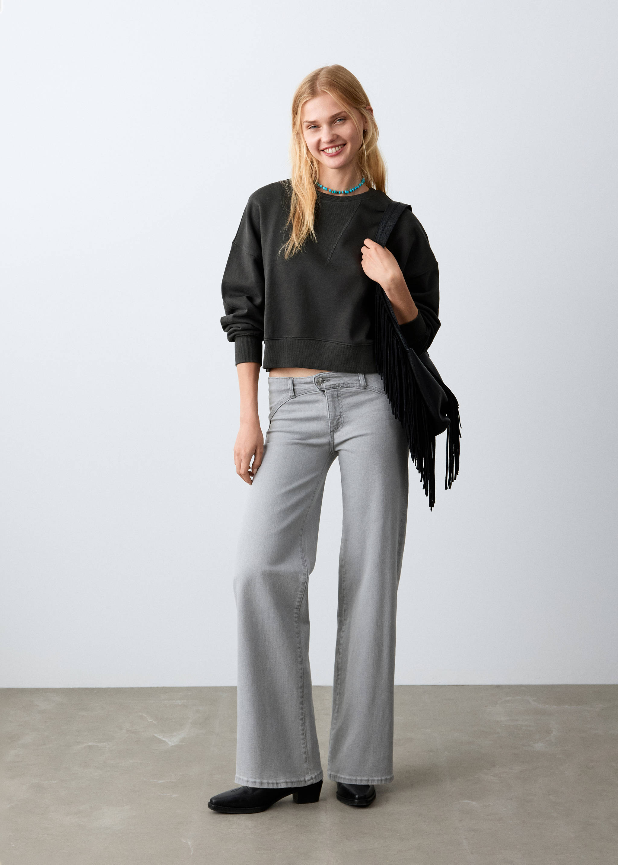 Dessuadora crop cotó - Pla general