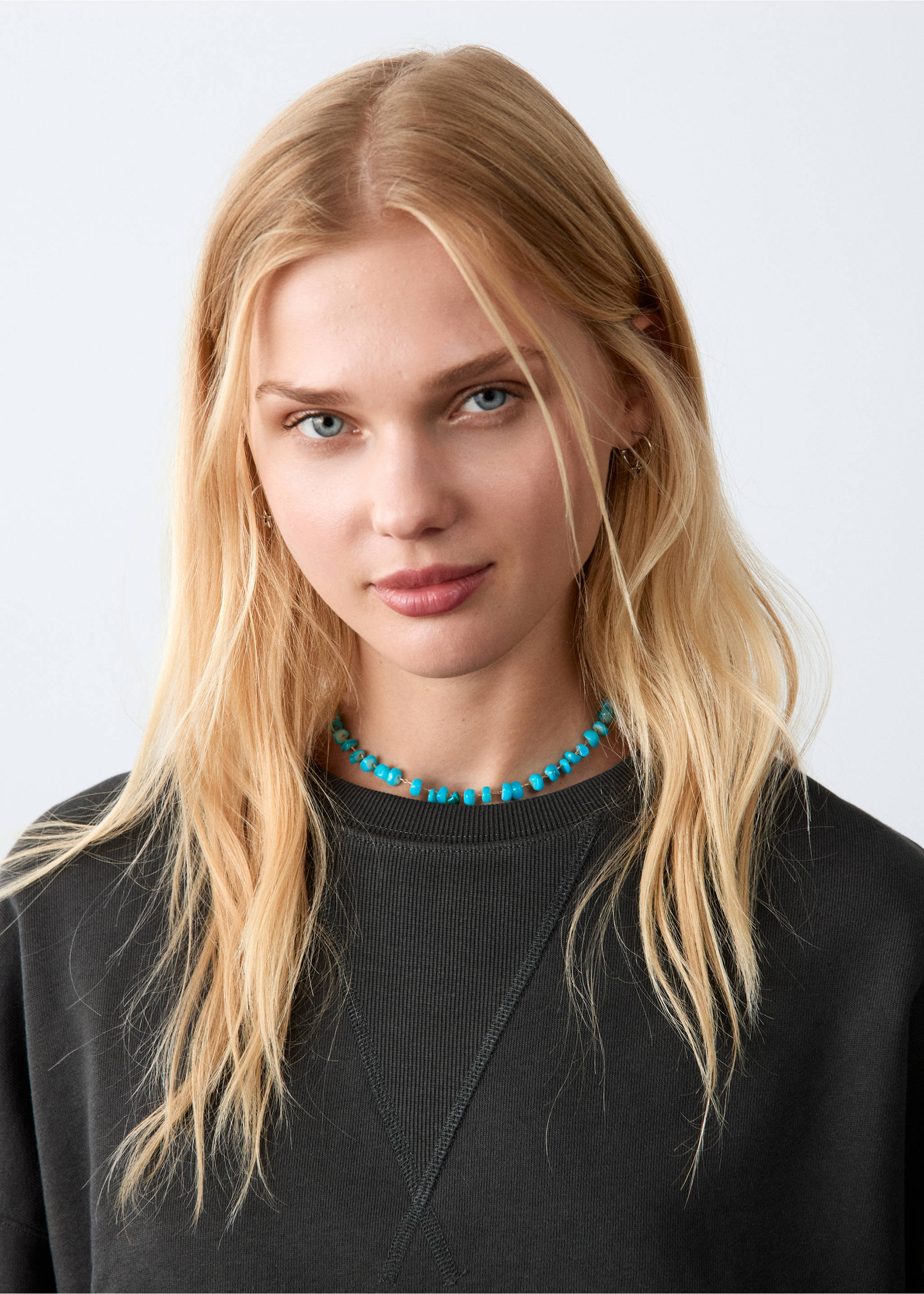 Sweat-shirt crop coton - Détail de l'article 1, Gris anthracite. Ref: 27024418-00.