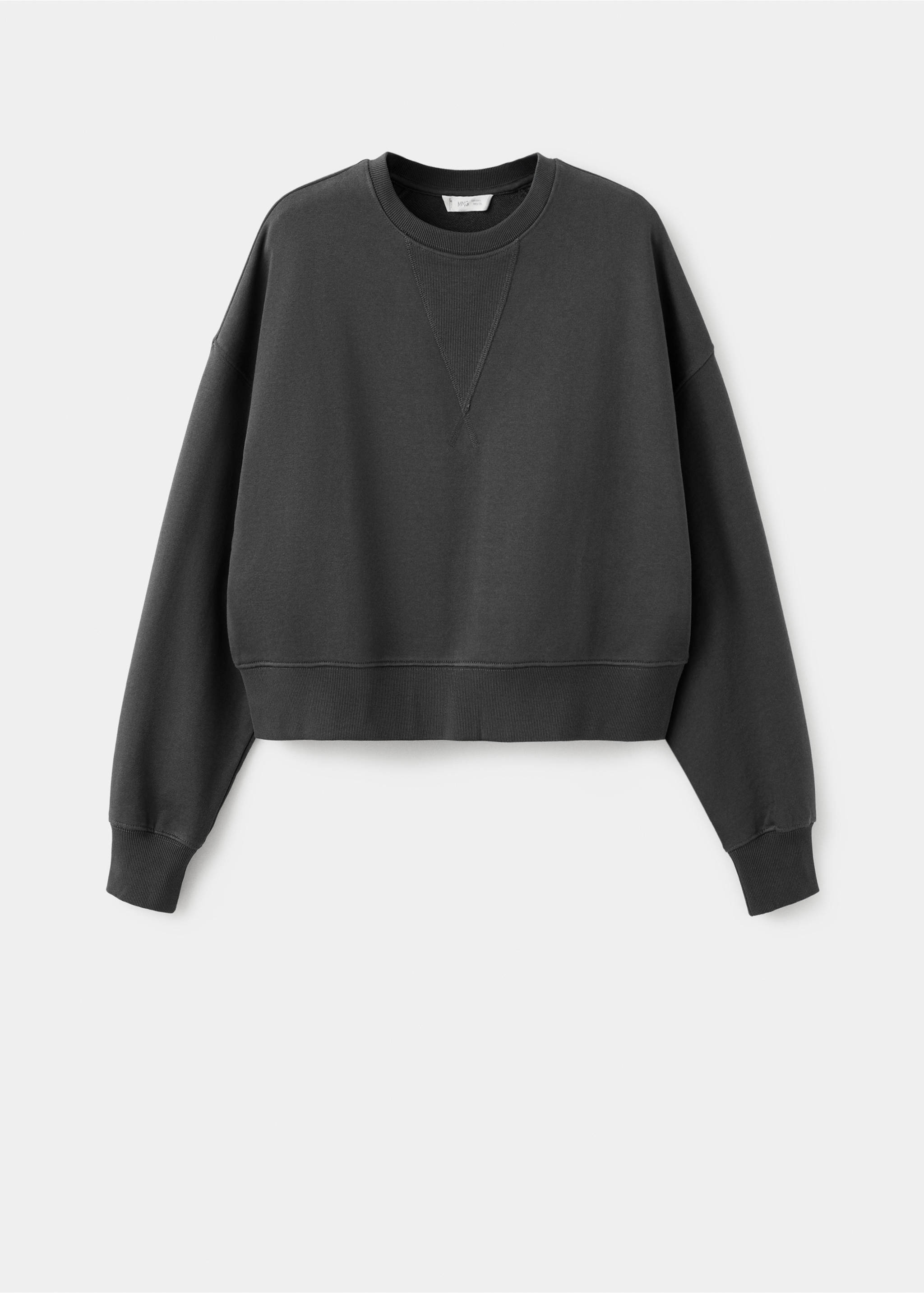 Sweat-shirt crop coton - Article sans modèle, Gris anthracite. Ref: 27024418-00.