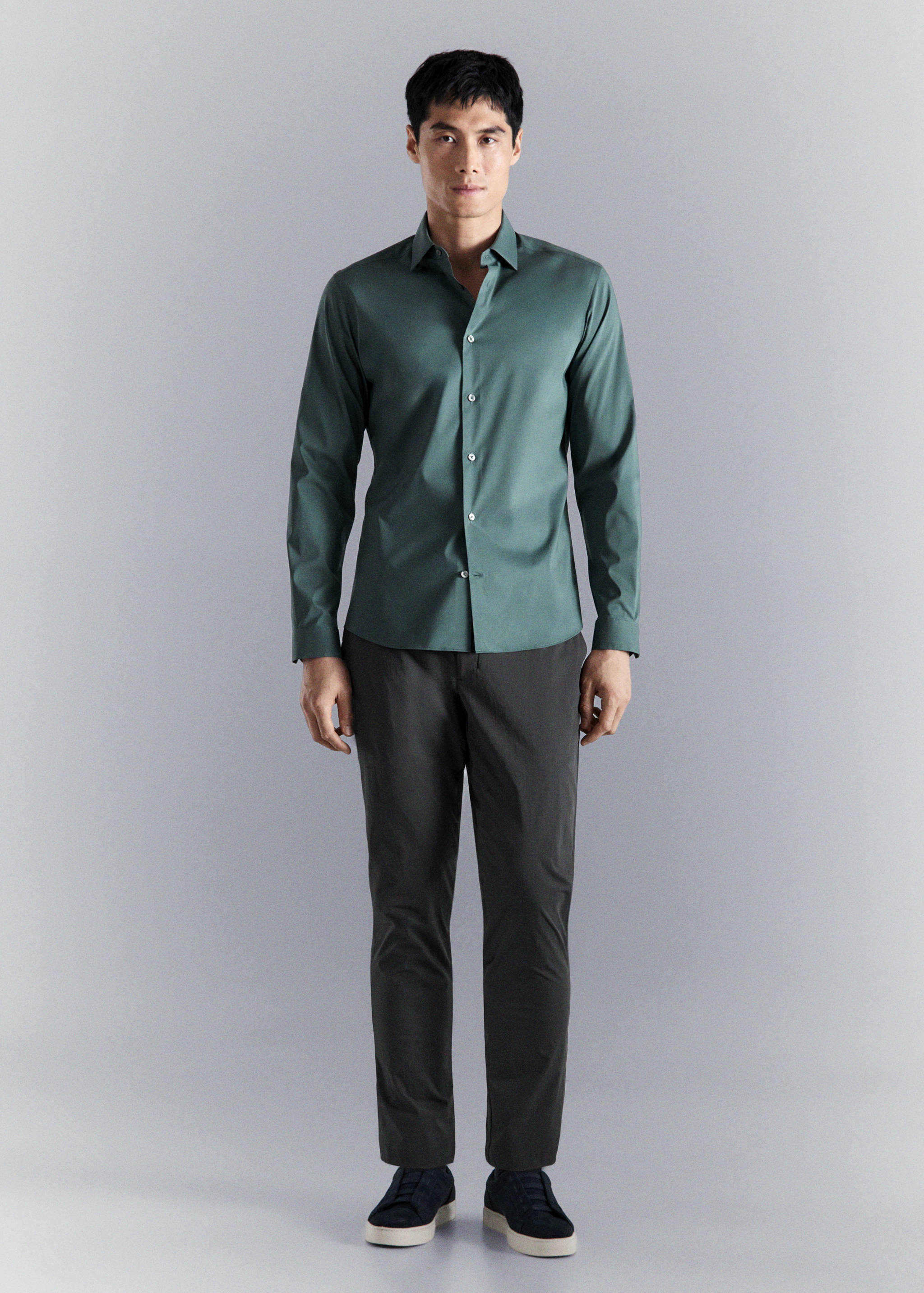 Comfort stretch non-iron cotton shirt - General plane