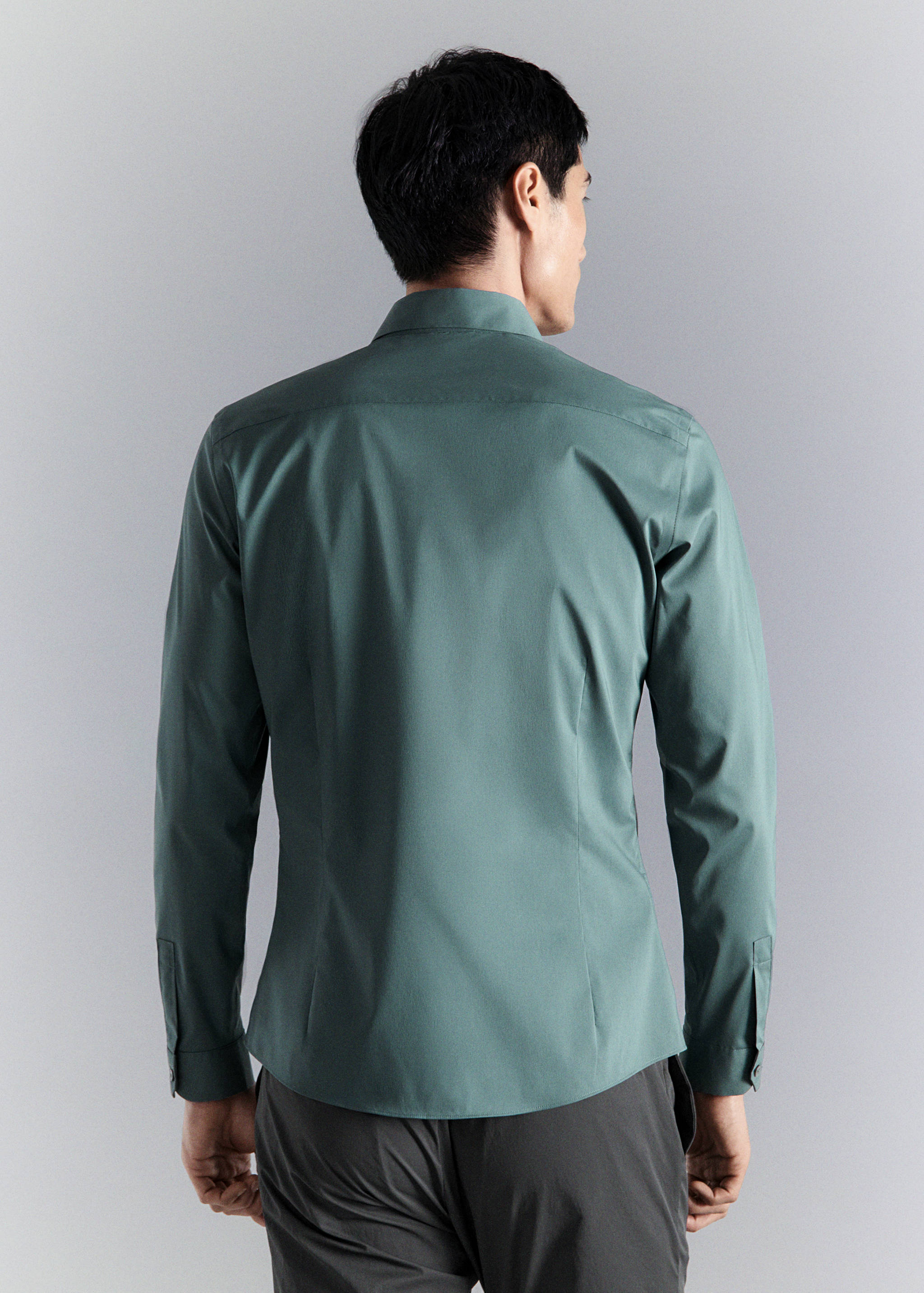 Comfort stretch non-iron cotton shirt - Reverse of the article