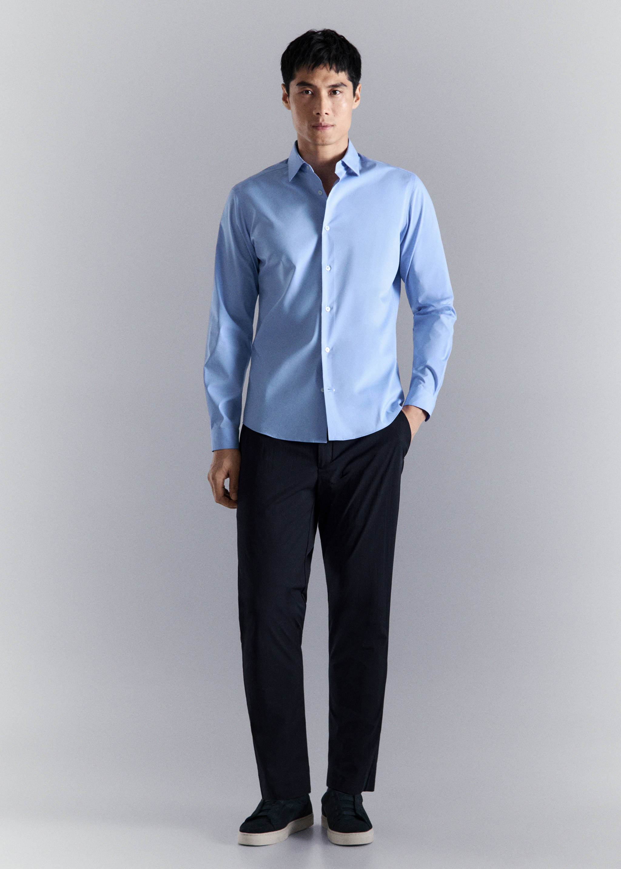 Comfort stretch non-iron cotton shirt - General plane