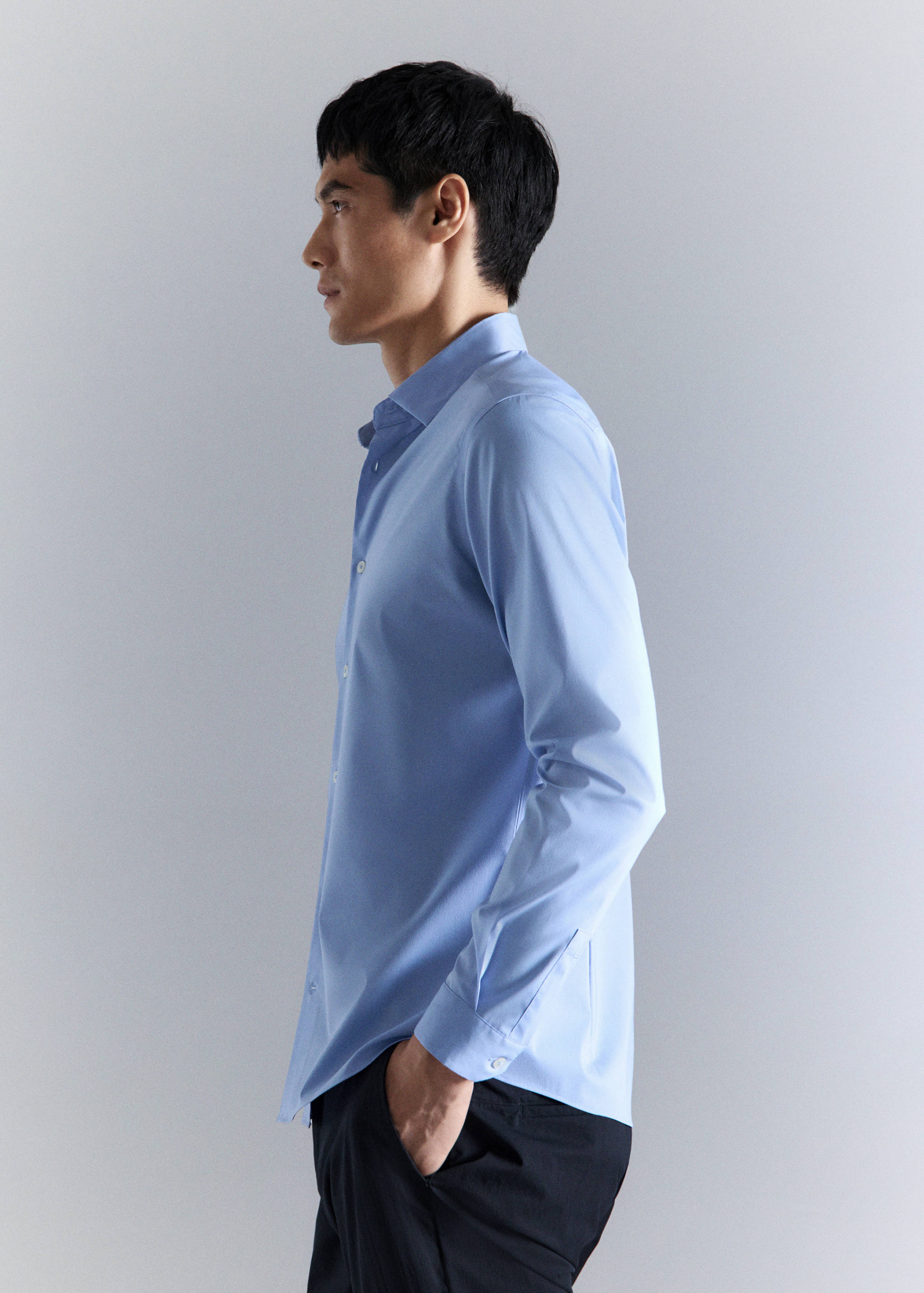 Comfort stretch non-iron cotton shirt - Details of the article 2