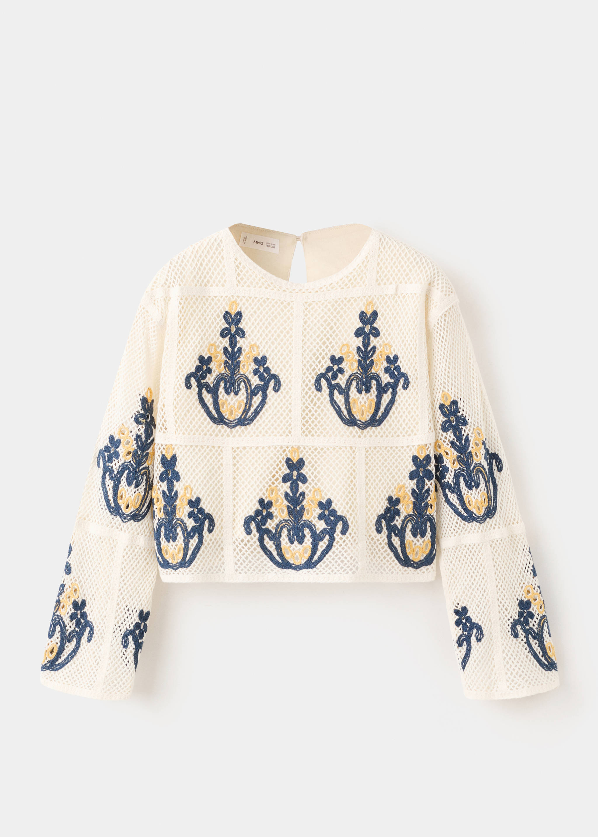 Openwork sweater with embroidered details - Article without model
