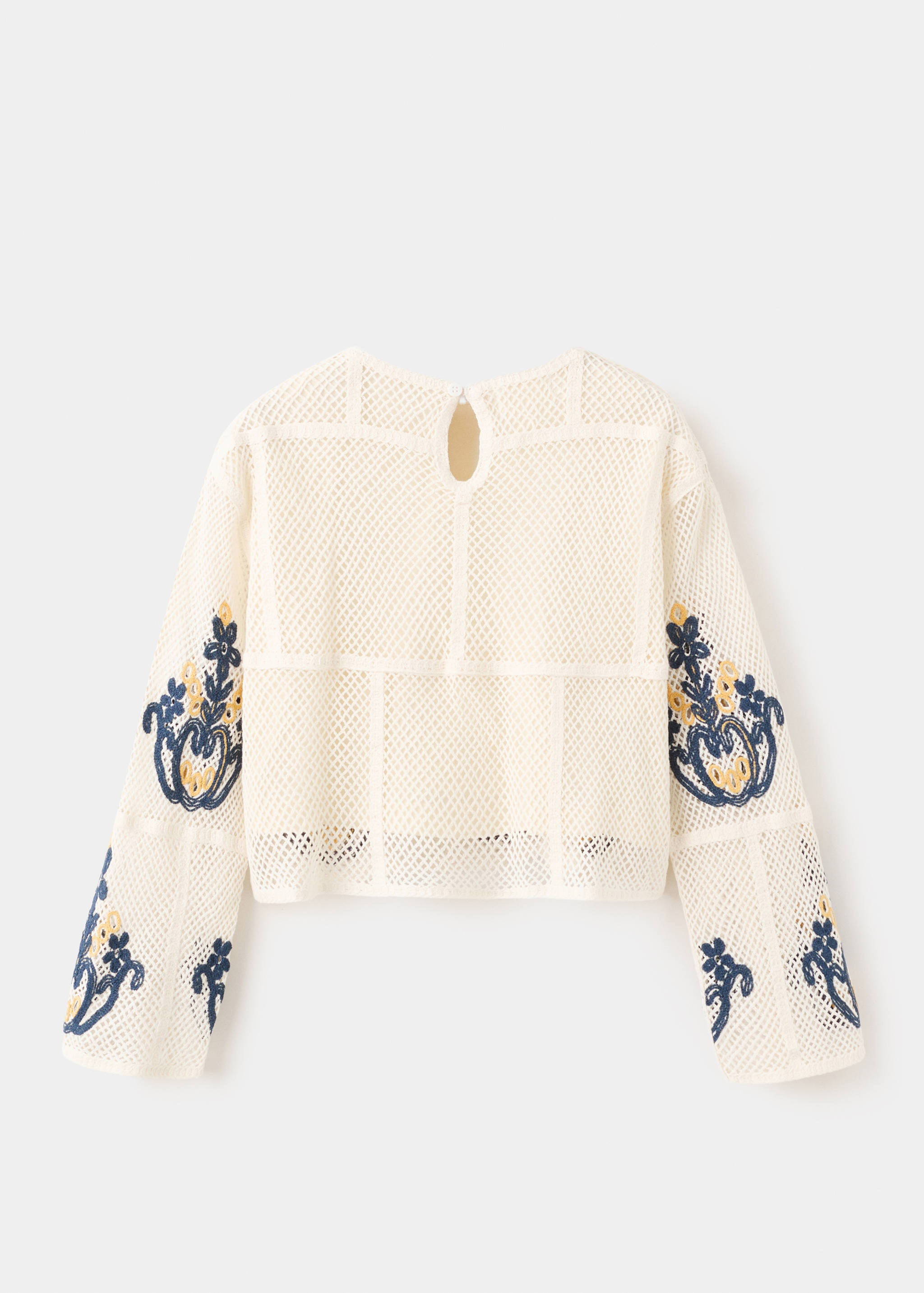 Openwork sweater with embroidered details - Reverse of the article