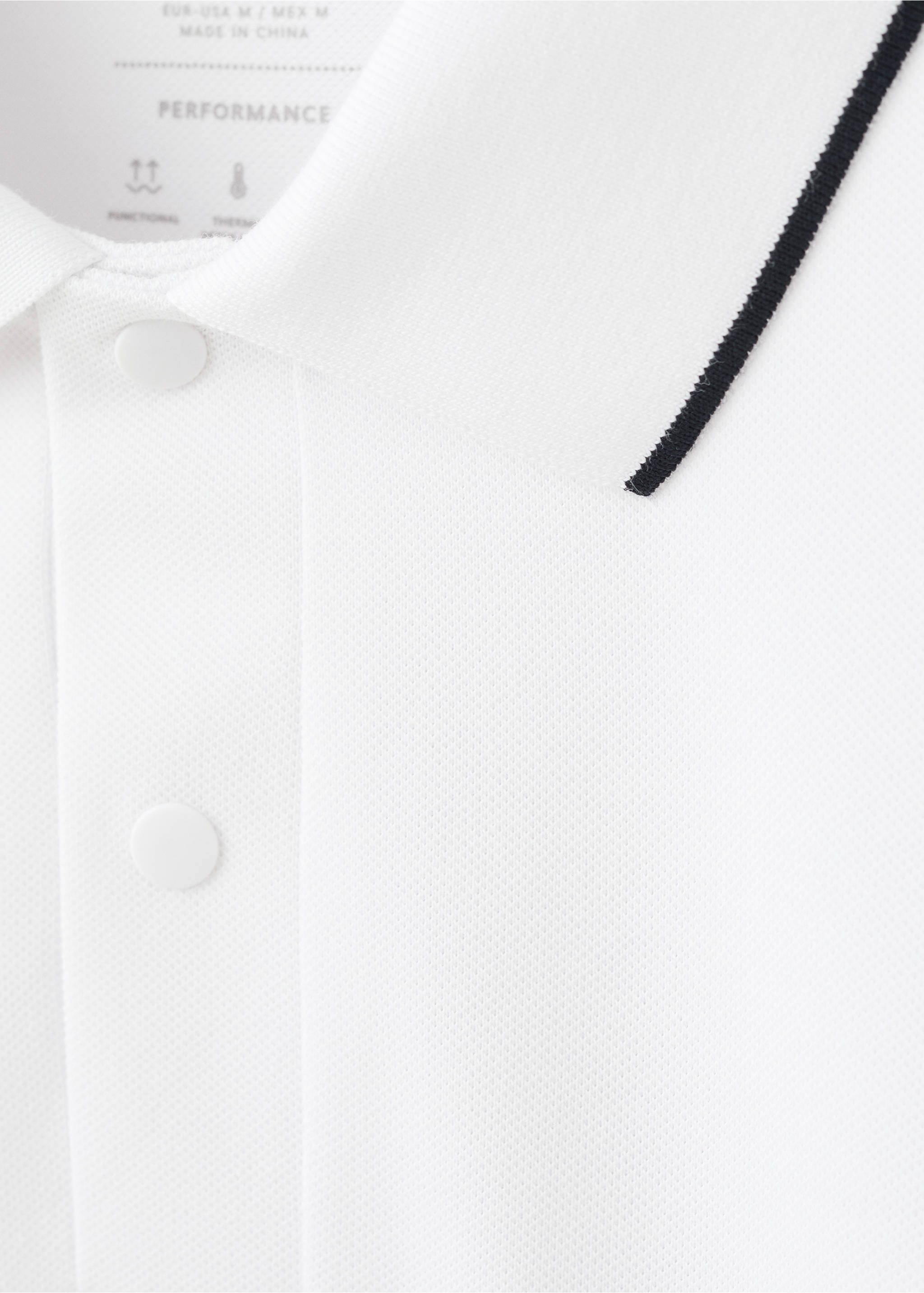 Polo piqué comfort stretch Coolmax ® - Détail de l'article 8, Blanc. Ref: 27024426-00.