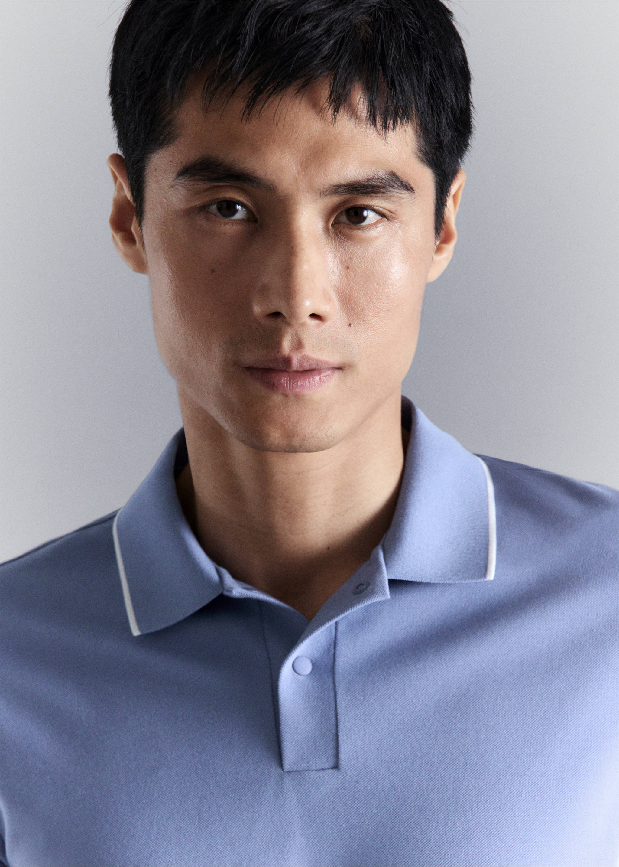 Polo piqué comfort stretch Coolmax ® - Détail de l'article 1, Bleu porcelaine. Ref: 27024426-00.