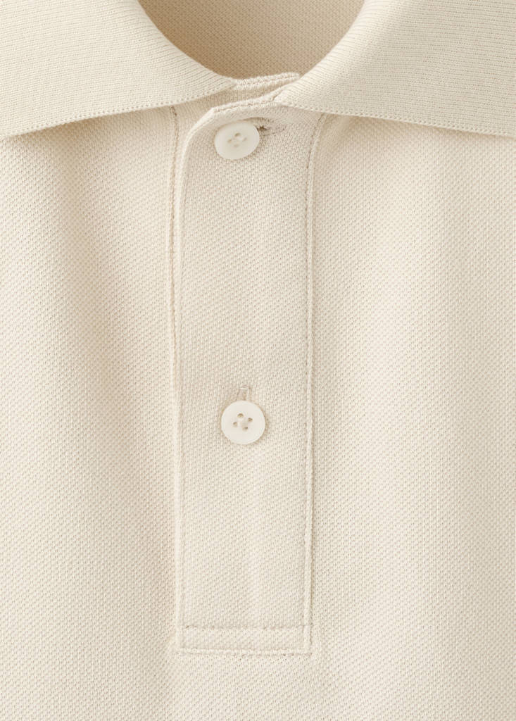 Regular-fit cotton piqué polo shirt — Sand