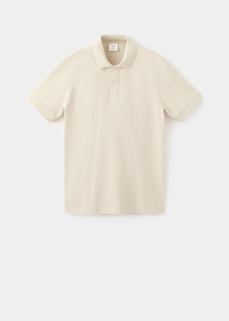 Regular-fit cotton piqué polo shirt — Sand