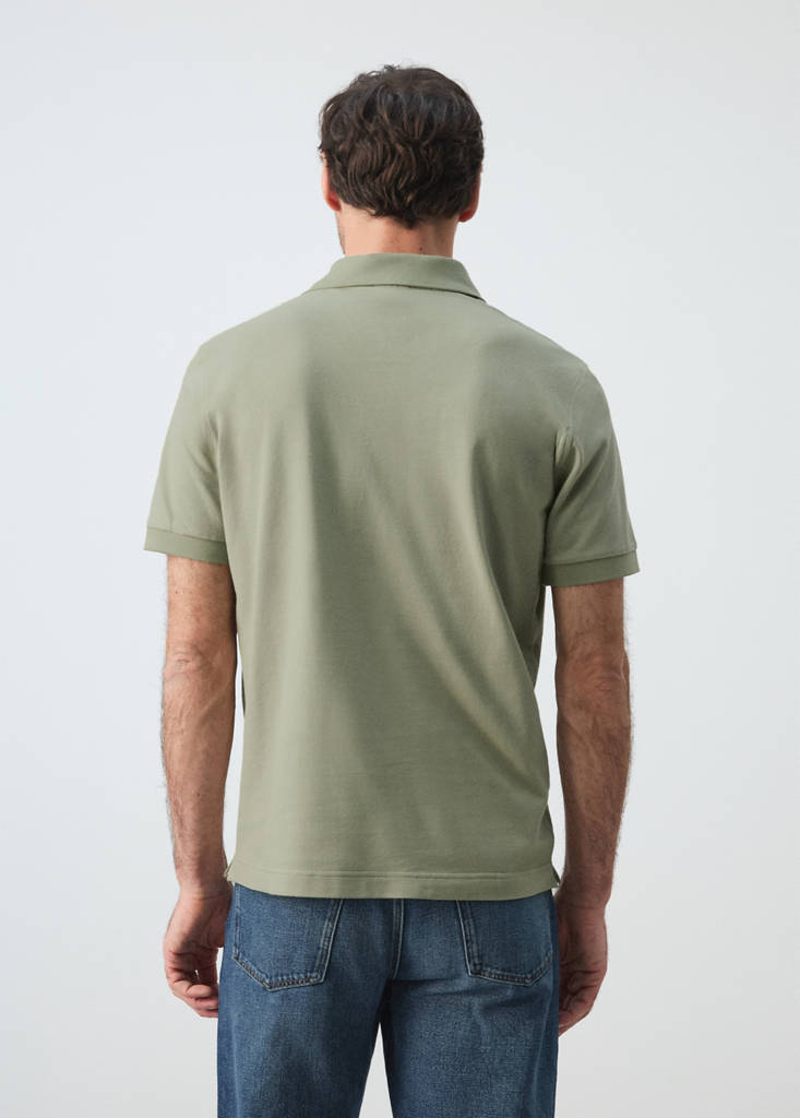 Regular-fit cotton piqué polo shirt — Mint Green