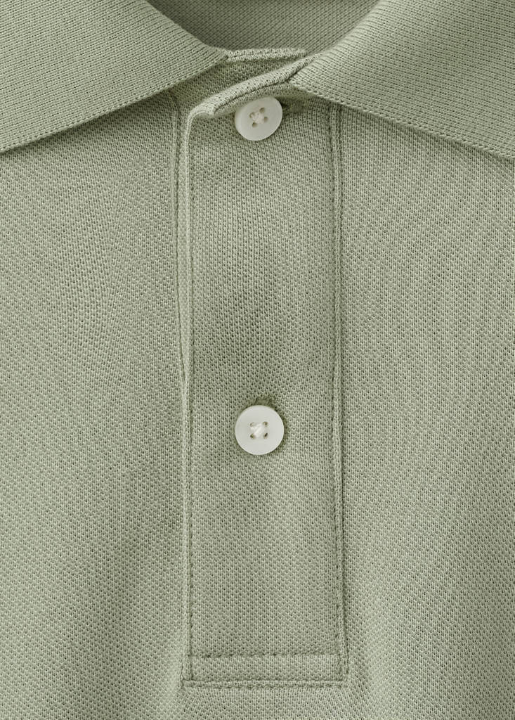 Regular-fit cotton piqué polo shirt — Mint Green