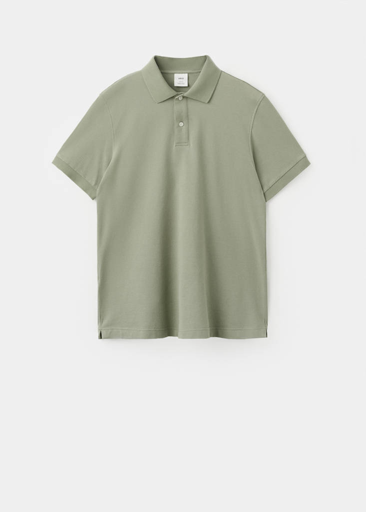 Regular-fit cotton piqué polo shirt — Mint Green