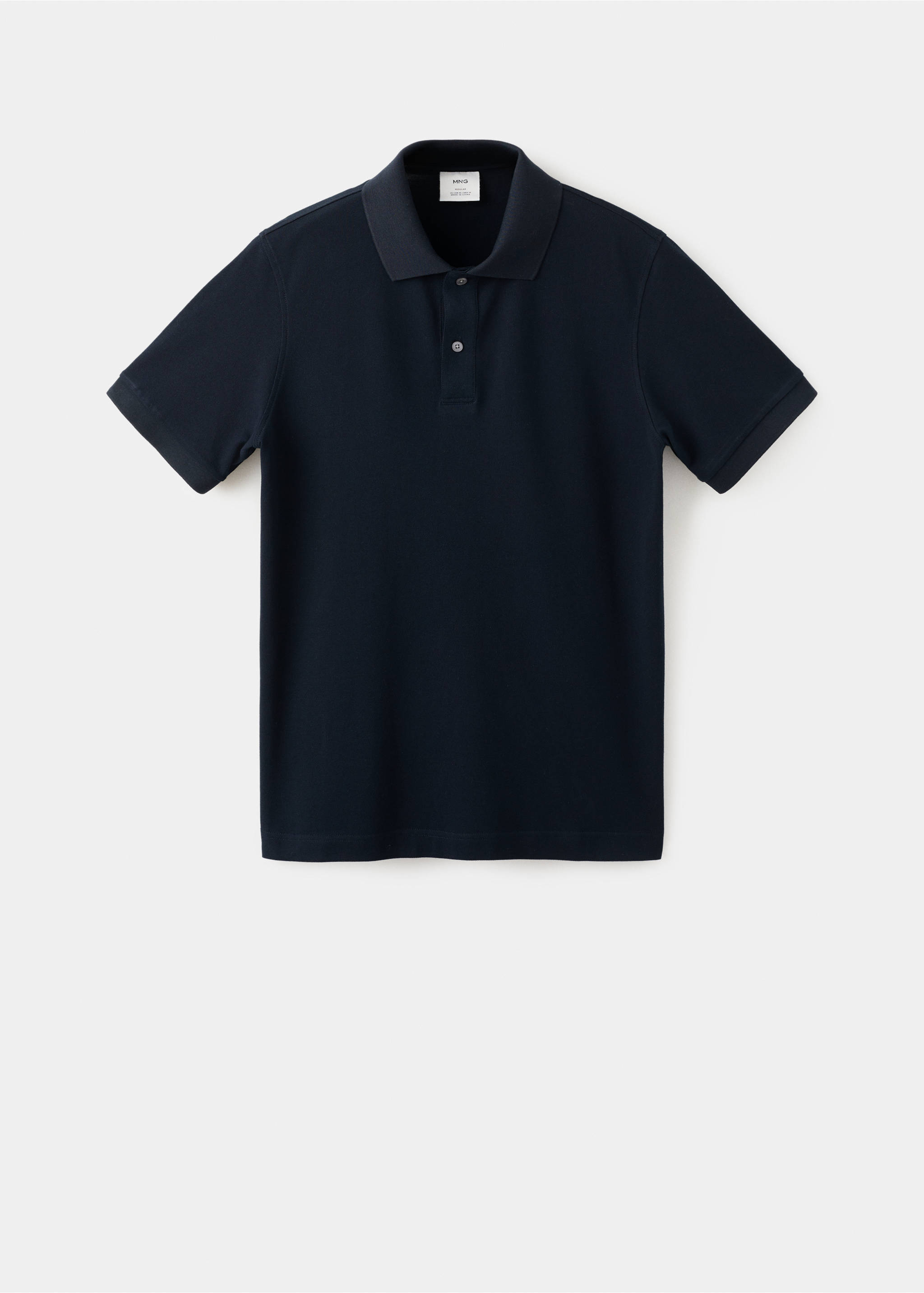 Polo regular fit de piqué de algodão - Artigo sem modelo, Azul-marinho. Ref: 27024427-00.