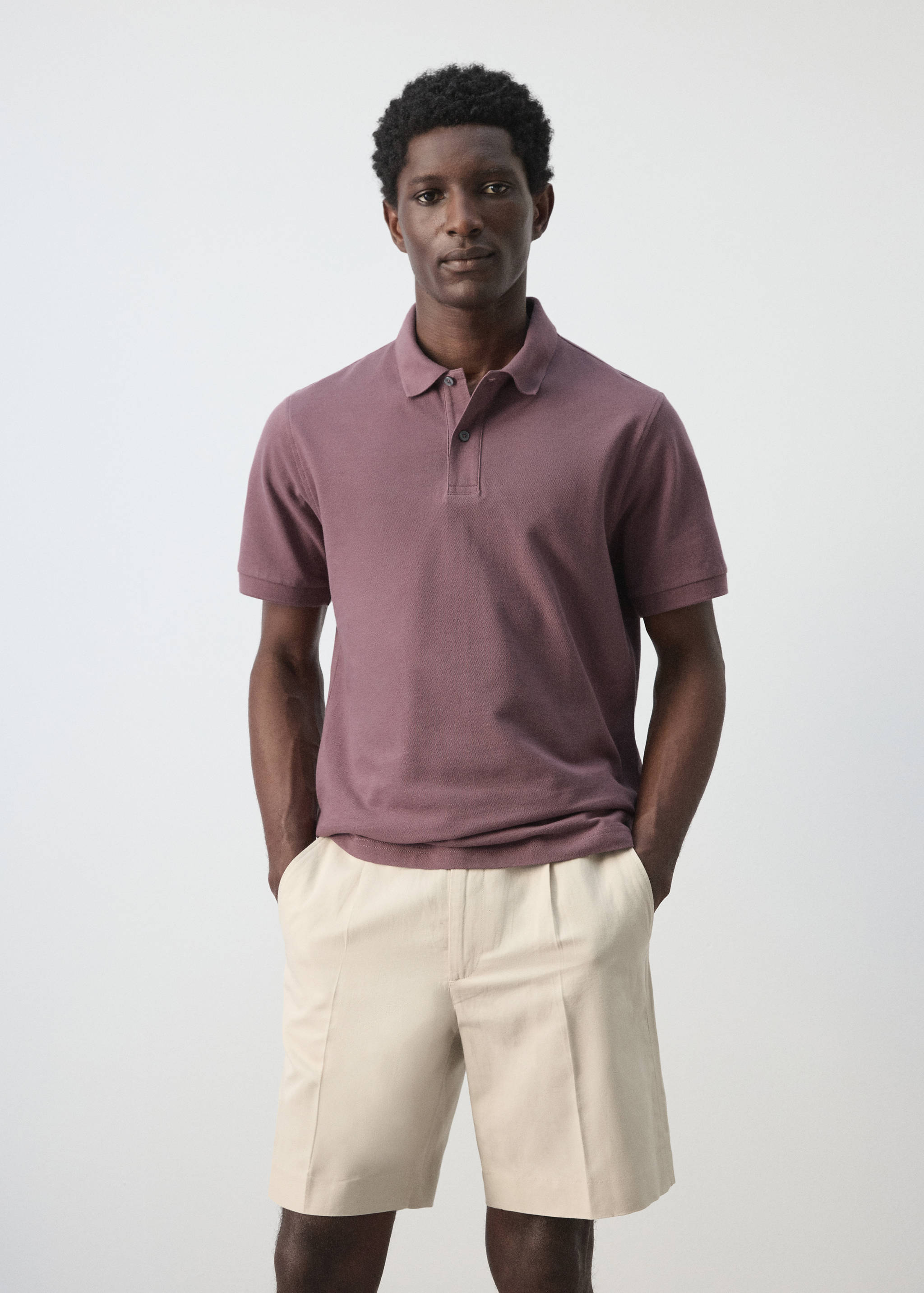 Поло regular fit из хлопка пике - Средний план