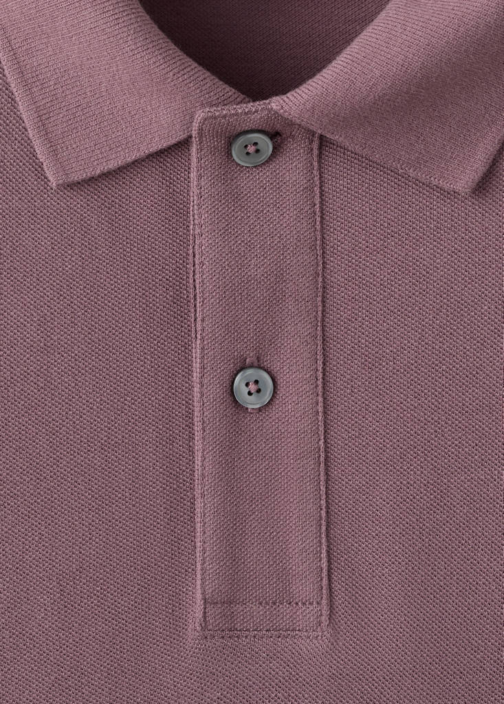 Regular-fit cotton piqué polo shirt — Plum